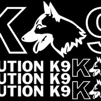 Caution K9 Unit Set - Die-cut Vinyl Decal -Car / Truck / Window Sticker Kit - K1
