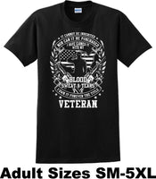 
              Blood Sweat and Tears, Veterans day Soldier USA Support T-Shirt
            