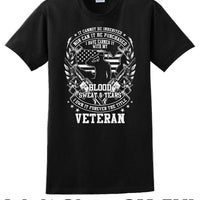 Blood Sweat and Tears, Veterans day Soldier USA Support T-Shirt