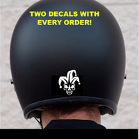 TWO SKULL JOKER MOTORCYCLE HELMET 3m REFLECTIVE DECALS