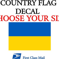 UKRAINIAN COUNTRY FLAG, STICKER, DECAL, 5YR VINYL, Country flag of Ukraine