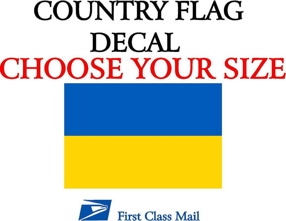 UKRAINIAN COUNTRY FLAG, STICKER, DECAL, 5YR VINYL, Country flag of Ukraine
