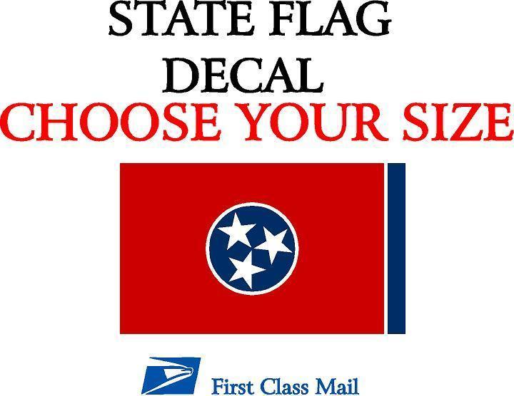 TENNESSEE STATE FLAG, STICKER, DECAL, 5YR VINYL State Flag of Tennessee