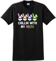 
              Chillin with my PEEPS - Distressed Design adult Easter T-shirt SM-5XL 13 COLORS
            