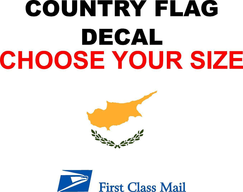 CYPRUS COUNTRY FLAG, STICKER, DECAL, 5YR VINYL, STATE FLAG