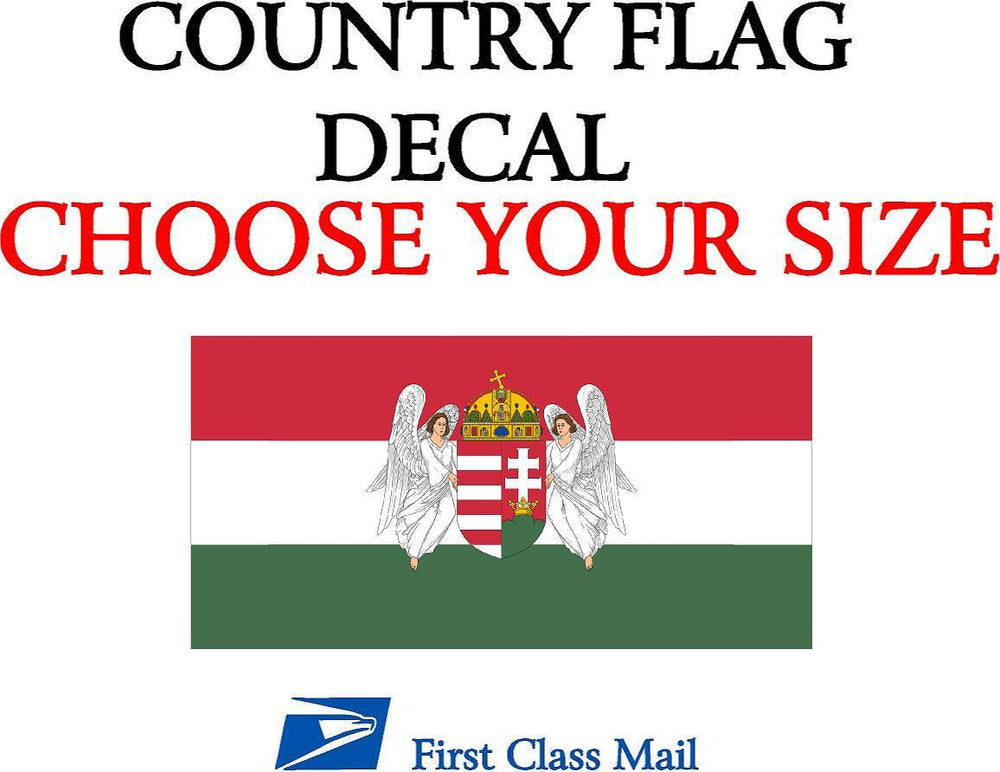 HUNGARIAN COUNTRY FLAG  (1867-1918) STICKER, DECAL, 5YR Country flag of Hungary