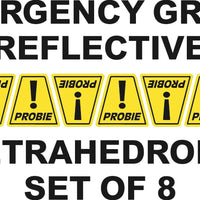 Caution ! Probie Rookie Humor TETS TETRAHEDRONS HELMET STICKER  EMT REFLECTIVE