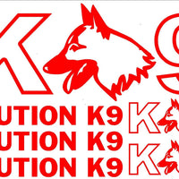 Caution K9 Unit Set - Die-cut Vinyl Decal -Car / Truck / Window Sticker Kit - K1
