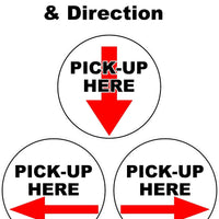 Pick-up Order Here Sticker Vinyl Business Sticker Decal right left down pick-up