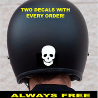 TWO SKULL MOTORCYCLE HELMET 3m REFLECTIVE DECALS