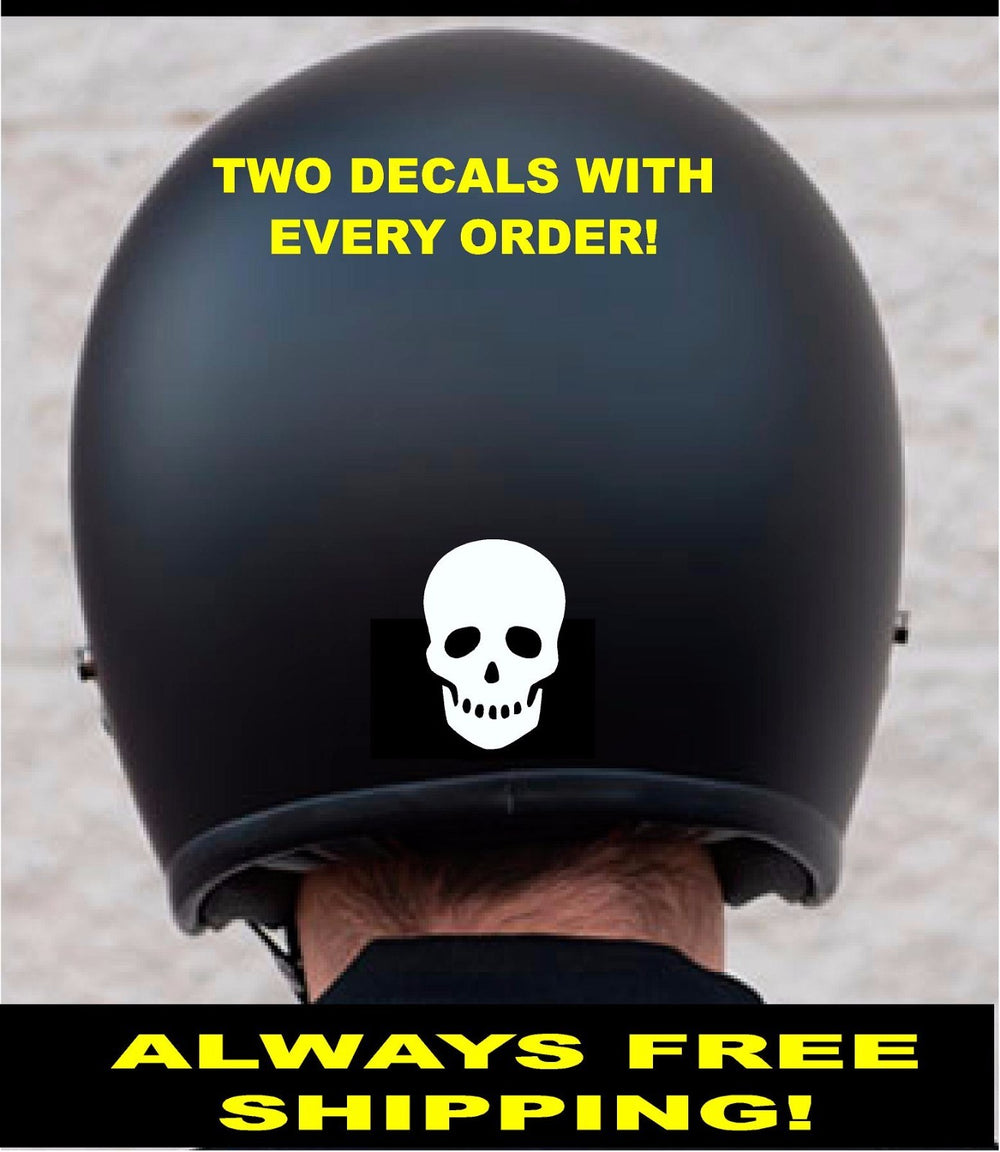 TWO SKULL MOTORCYCLE HELMET 3m REFLECTIVE DECALS