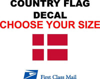 
              DENMARK COUNTRY FLAG, STICKER, DECAL, 5YR VINYL, STATE FLAG
            