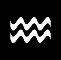 
              Aquarius Zodiac Sign Horoscope Decal, Sticker, 5"in 3M White 5yr Vinyl
            