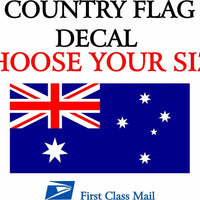AUSTRALIA COUNTRY FLAG, STICKER, DECAL, 5YR VINYL,Country flag of Australia