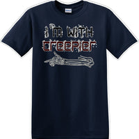 I'M WITH CREEPIER POINTING RIGHT - Halloween - Novelty T-shirt
