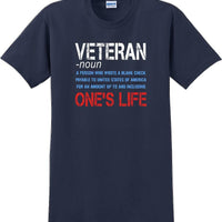 VETERAN NOUN, ONES LIFE, Veterans day Soldier USA Support T-Shirt