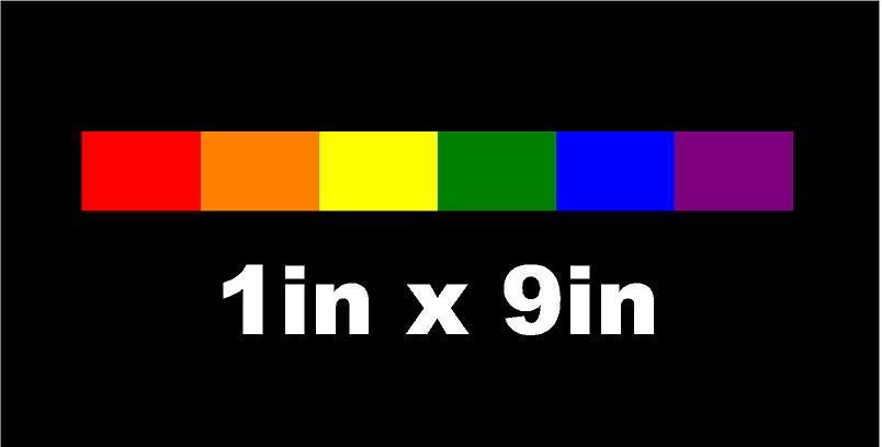 1X9 Gay Pride Rainbow Flag Car Vinyl Decal Outdoor Window Car Sticker LGBT, PR1