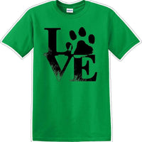 Love dog paw print - Dog- Novelty T-shirt