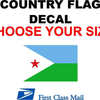 DJIBOUTI COUNTRY FLAG, STICKER, DECAL, 5YR VINYL, STATE FLAG