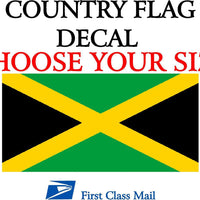 JAMAICAN COUNTRY FLAG, STICKER, DECAL, 5YR VINYL, STATE FLAG
