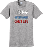 
              VETERAN NOUN, ONES LIFE, Veterans day Soldier USA Support T-Shirt
            