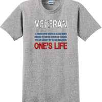 VETERAN NOUN, ONES LIFE, Veterans day Soldier USA Support T-Shirt