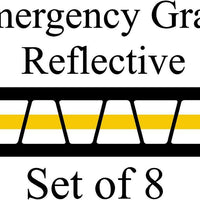 White  w/ Yellow Stripe HELMET TETS TETRAHEDRONS HELMET STICKER  EMT REFLECTIVE