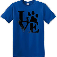Love dog paw print - Dog- Novelty T-shirt