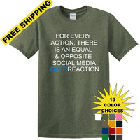 Social Media Equal & Opposite Overreaction - Fun shirt - T-shirt TSM06