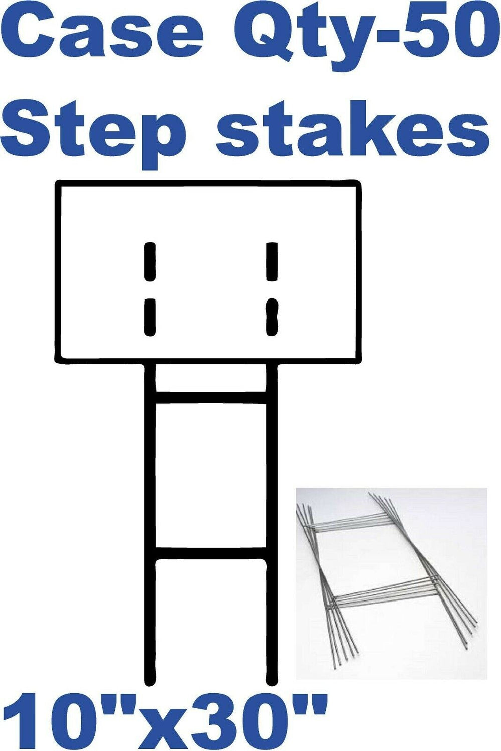 (50 Pack) Yard Sign H-Stakes 10
