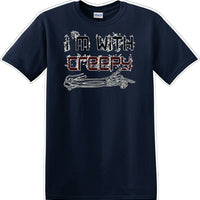 I'M WITH CREEPY POINTING LEFT - Halloween - Novelty T-shirt