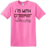 
              I'M WITH CREEPIER POINTING RIGHT - Halloween - Novelty T-shirt
            