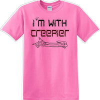 I'M WITH CREEPIER POINTING RIGHT - Halloween - Novelty T-shirt