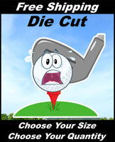 
              Crying Funny Goofy Golf Ball Decal Sticker for Car and Truck Window or Bumper
            