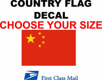 
              CHINA COUNTRY FLAG, STICKER, DECAL, 5YR VINYL, Country flag of China
            
