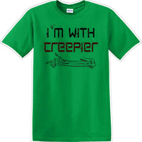 I'M WITH CREEPIER POINTING RIGHT - Halloween - Novelty T-shirt