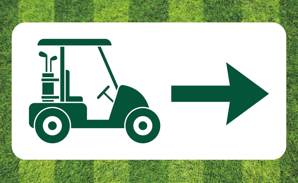 Golf Course Aluminum  Right Direction Sign for Greens, Fairway & Golf Cart Path