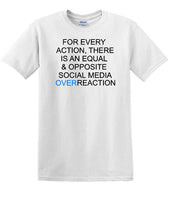 
              Social Media Equal & Opposite Overreaction - Fun shirt - T-shirt TSM06
            