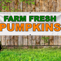 Farm Fresh Pumpkins - Advertising Vinyl Banner Flag Sign  printed in the USA