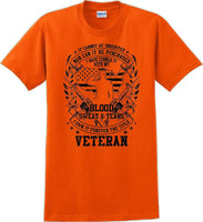 
              Blood Sweat and Tears, Veterans day Soldier USA Support T-Shirt
            