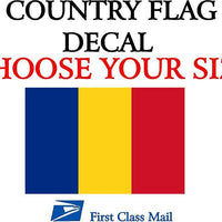 ROMANIAN COUNTRY FLAG, STICKER, DECAL, 5YR VINYL, STATE FLAG