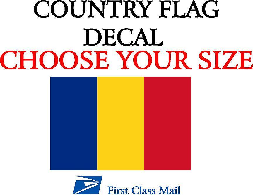 ROMANIAN COUNTRY FLAG, STICKER, DECAL, 5YR VINYL, STATE FLAG