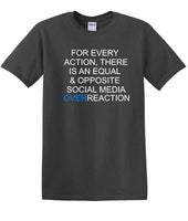 
              Social Media Equal & Opposite Overreaction - Fun shirt - T-shirt TSM06
            