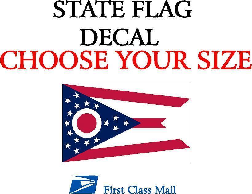 OHIO STATE FLAG, STICKER, DECAL, 5YR VINYL State Flag of Ohio