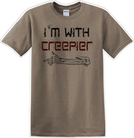 
              I'M WITH CREEPIER POINTING RIGHT - Halloween - Novelty T-shirt
            