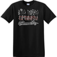 I'M WITH CREEPY POINTING LEFT - Halloween - Novelty T-shirt