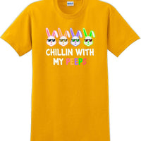 Chillin with my PEEPS - Distressed Design adult Easter T-shirt SM-5XL 13 COLORS