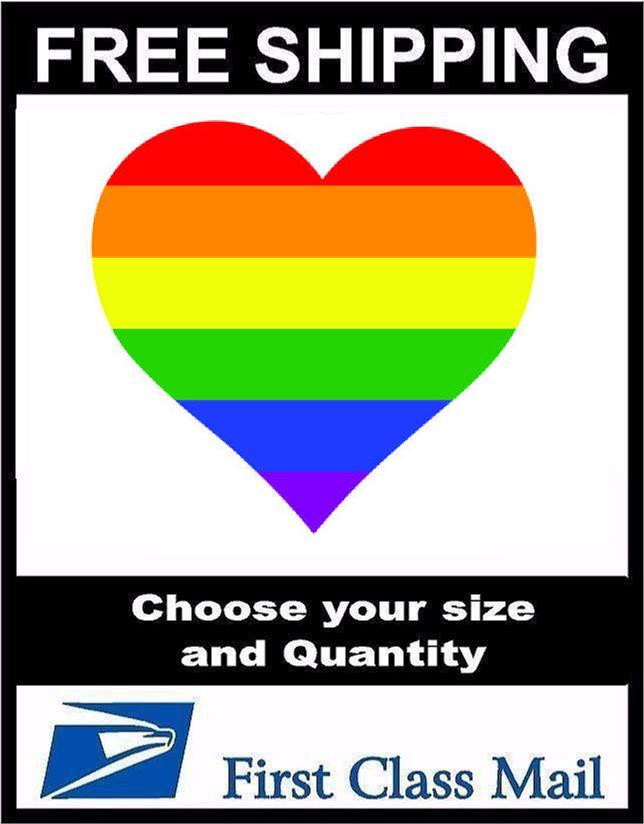 Gay Pride Rainbow Heart LGBT Vinyl Decal Bumper Sticker 5yr