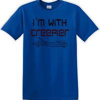 I'M WITH CREEPIER POINTING RIGHT - Halloween - Novelty T-shirt