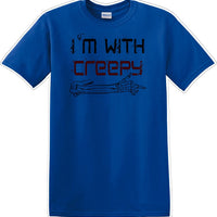I'M WITH CREEPY POINTING LEFT - Halloween - Novelty T-shirt